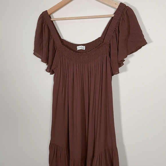 GENTLE FAWN | COFFEE TIERED SQUARE NECK DRESS - Picture 4 of 13